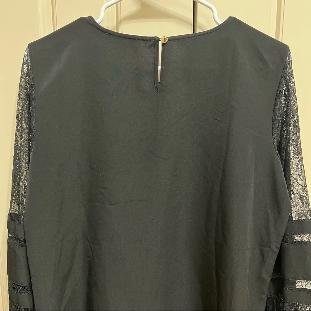 Calvin Klein Black Long Sleeve Lace Blouse Size Medium - Picture 9 of 11